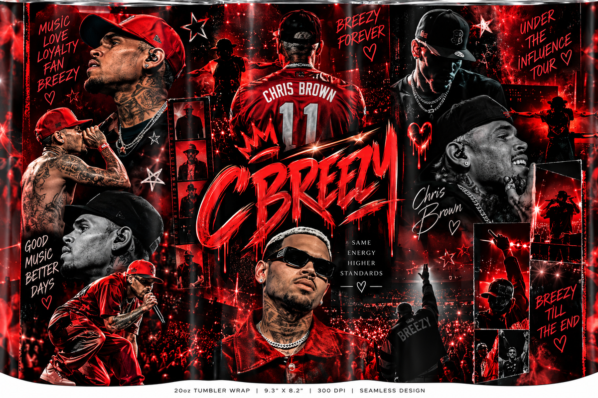 20oz straight tumbler " C'BREEZY" PRINT (imperfect collection)