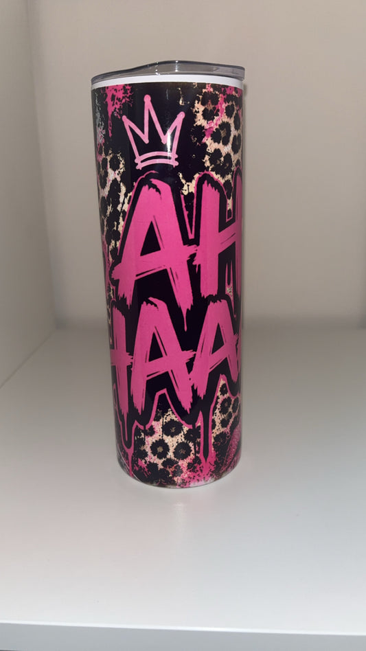 20oz skinny straight tumbler "CARDI B PRINT "
