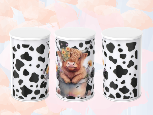 highland cow in bucket design
