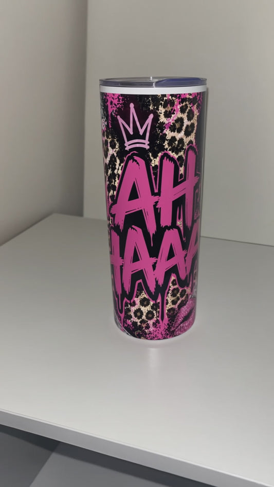 20oz skinny straight tumbler "CARDI B PRINT "
