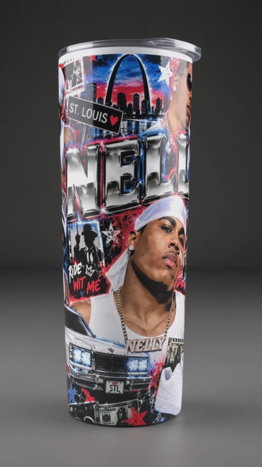 20 oz straight tumbler "NELLY EARLY 2000s" print